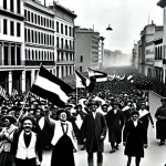 Celebrating the 1930 World Cup Victory**

"A jubilant celebration scene in Montevideo, Uruguay, circa 1930, commemorating the World Cup victory.  Uruguayan flags are waving, fully clothed citizens in period attire are cheering in the streets.  The atmosphere is filled with national pride and joy. Safe for work, appropriate content, family-friendly, historical setting, professional photography, perfect anatomy, correct proportions, natural pose."

**