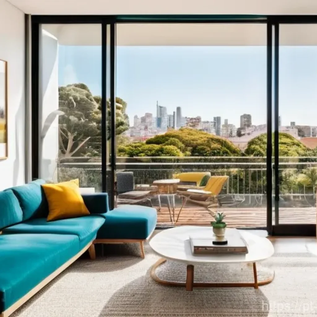 우루과이에서 살기 좋은 아파트 - **Prompt:** A sun-drenched, modern apartment living room in Montevideo, Uruguay. The large panoramic...