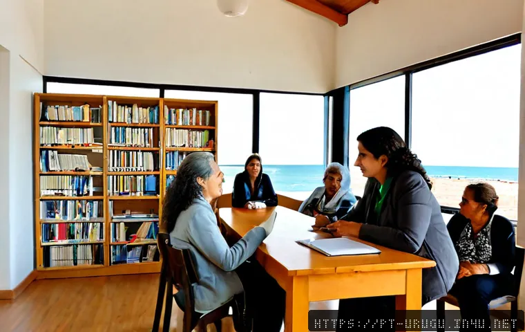 Home 17 우루과이 여성 인권 현황 - Photorealistic documentary-style scene in Montevideo, Uruguay: diverse adult women of different ages...